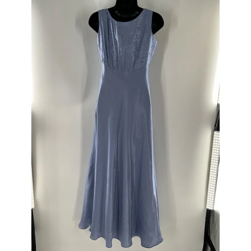 Alex Evenings Light Periwinkle Blue Maxi A Line Empire Waist Dress-Size 6P